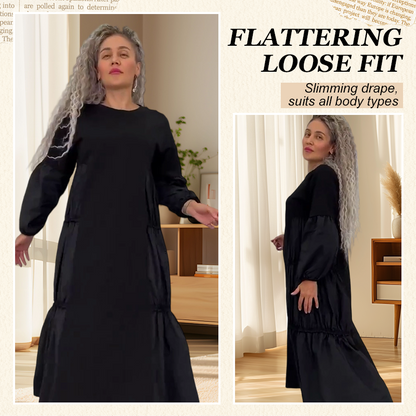 🌹 Elegant All-Season Black Dress – Slimming Fit, Breathable Fabric & Everyday Versatility (55% OFF)