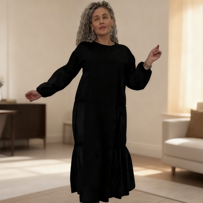 🌹 Elegant All-Season Black Dress – Slimming Fit, Breathable Fabric & Everyday Versatility (55% OFF)