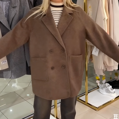 Women’s Elegant Soft Warm Double-Breasted Coat