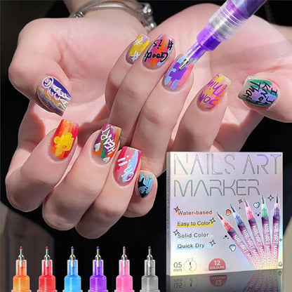 12 Colors Nail Art Pens Set