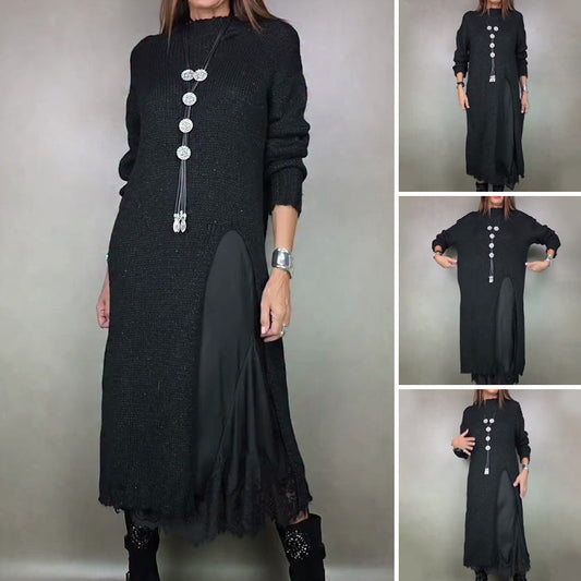 🔥 Trending Now – Women’s 2-Piece Set | Cozy Pullover + Lace Slip Dress | Elegant, Sexy & Effortlessly Stylish ✨