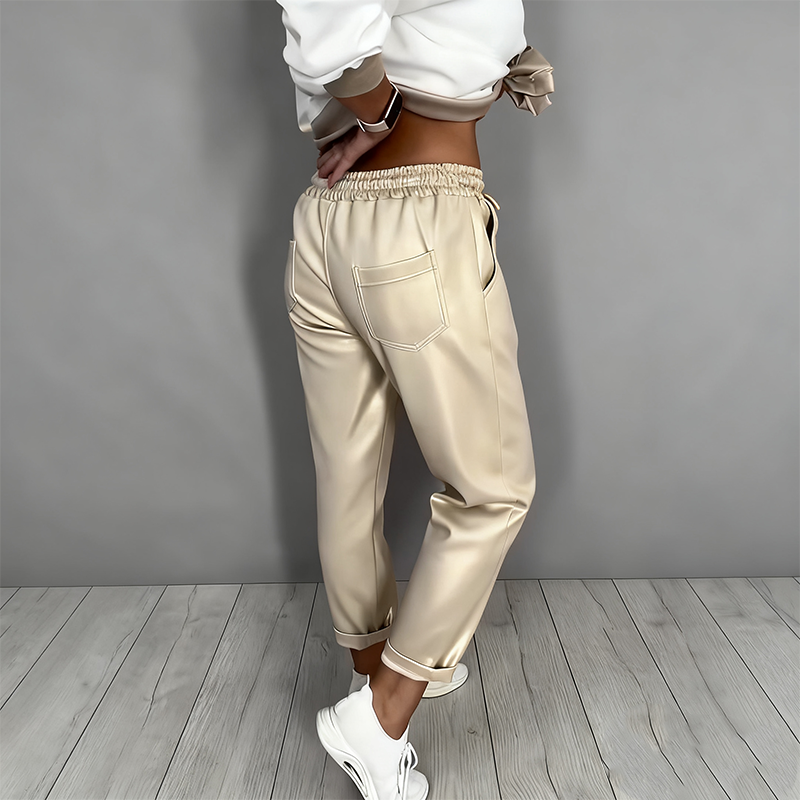 ⏳55% OFF 🔥⏰Women’s Casual V-Neck Top & High Waist Pants 2-Piece Set