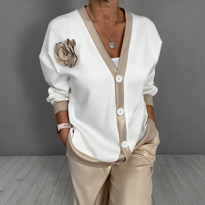 ⏳55% OFF 🔥⏰Women’s Casual V-Neck Top & High Waist Pants 2-Piece Set