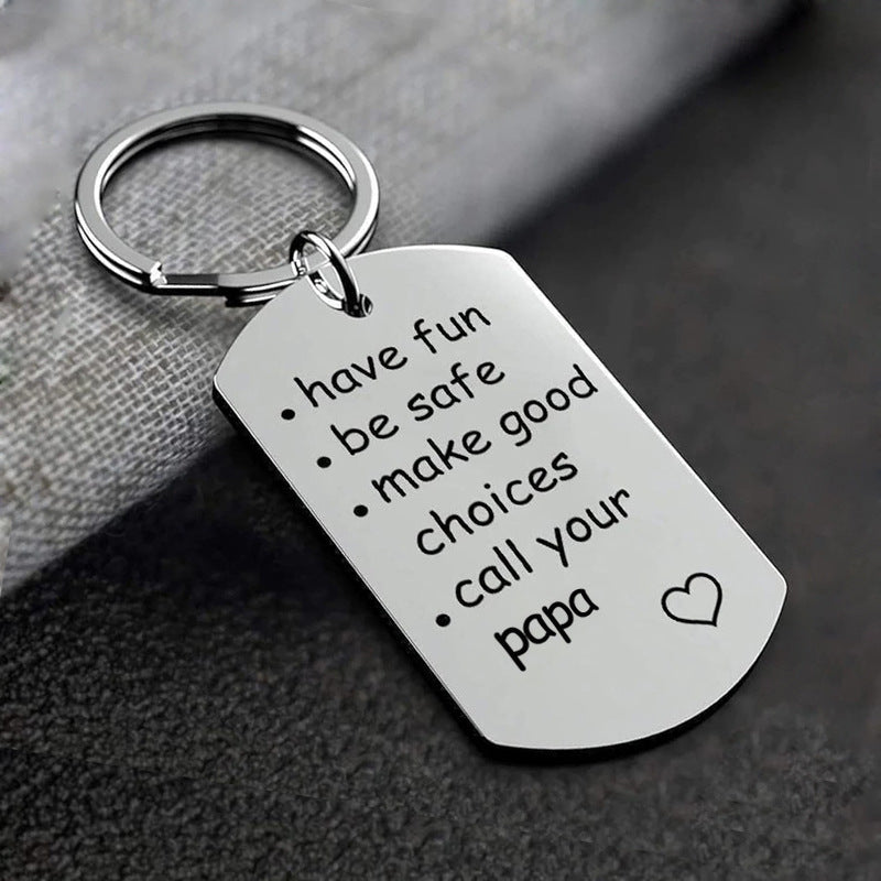 💝PERFECT GIFT FOR LOVE🎁Have Fun, Be Safe, Make Good Choices and Call Your Grandma/Grandpa Keychain