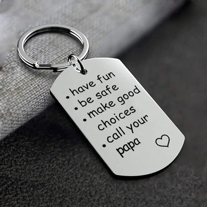 💝PERFECT GIFT FOR LOVE🎁Have Fun, Be Safe, Make Good Choices and Call Your Grandma/Grandpa Keychain