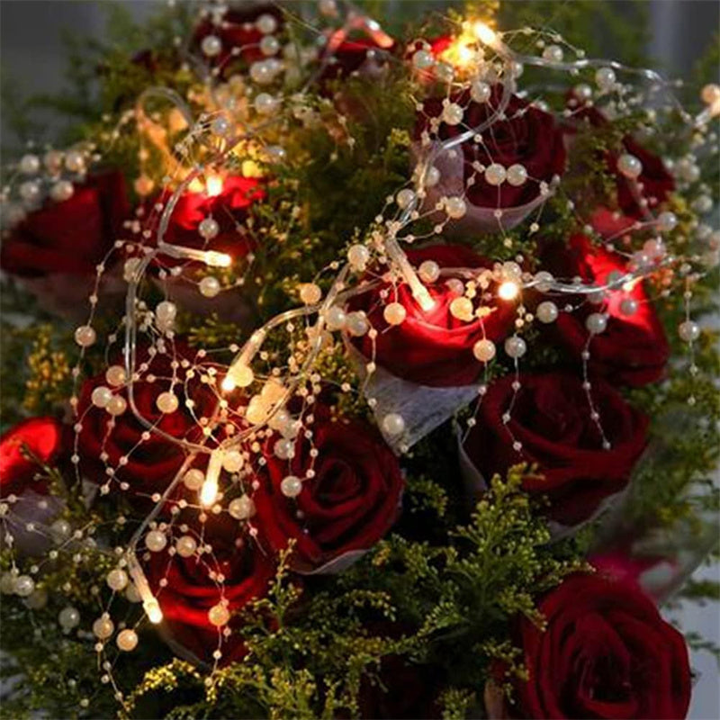 🎄 Elegant Pearl Bead Garland for Christmas Tree Decoration