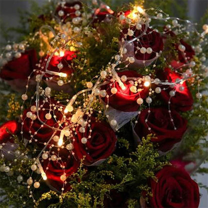 🎄 Elegant Pearl Bead Garland for Christmas Tree Decoration