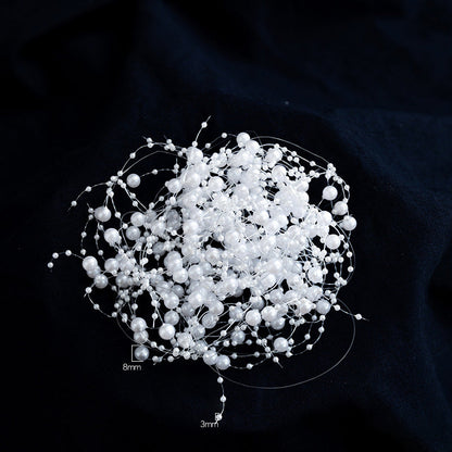 🎄 Elegant Pearl Bead Garland for Christmas Tree Decoration