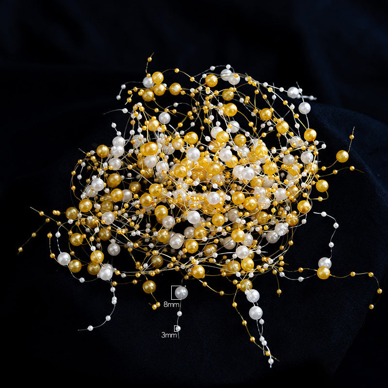 🎄 Elegant Pearl Bead Garland for Christmas Tree Decoration