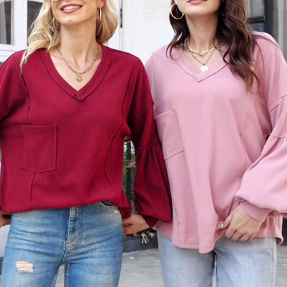 ✨ Women’s Casual V-Neck Knit Top – Soft, Flattering & Perfect for Any Occasion