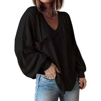✨ Women’s Casual V-Neck Knit Top – Soft, Flattering & Perfect for Any Occasion