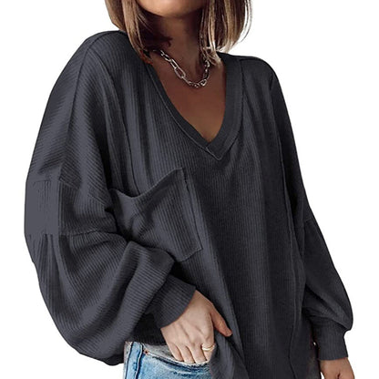 ✨ Women’s Casual V-Neck Knit Top – Soft, Flattering & Perfect for Any Occasion