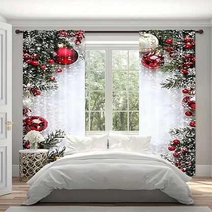 🎄 Festive Glow Christmas Curtains Set – Instantly Transform Your Home into a Holiday Wonderland!
