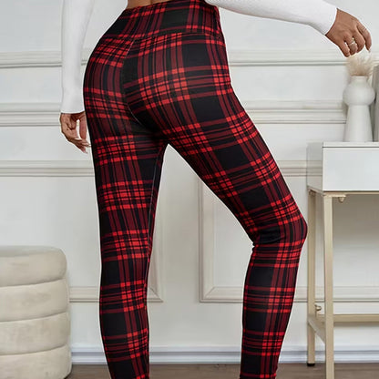 Fleece-Lined Plaid Leggings for Women – Soft, Stretchy & Stylish Winter Essential 🧣