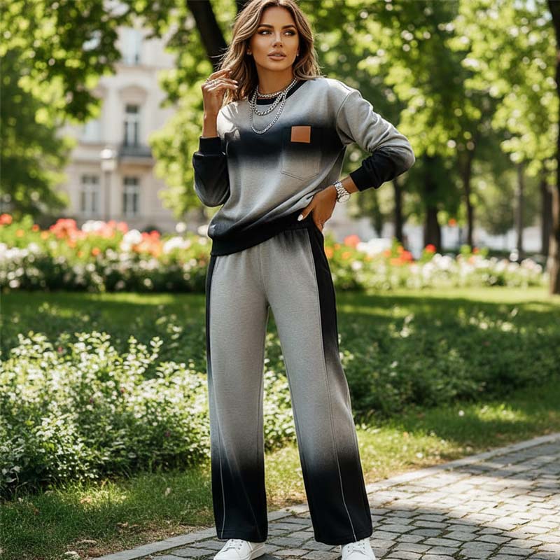 🔥 Trending Gradient Patchwork Loungewear Set – Soft, Stylish & Perfect for Every Occasion!