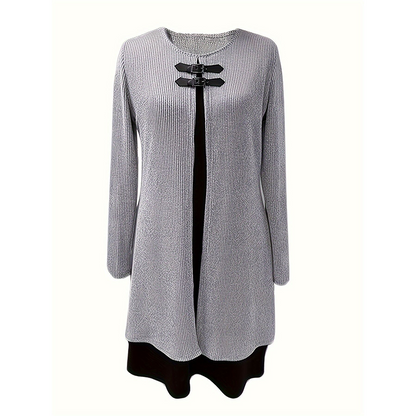 Effortless Elegance 👗 – The Faux Two-Piece A-Line Dress That Flatters Every Curve (Now 50% OFF!)