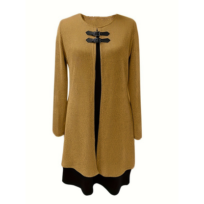 Effortless Elegance 👗 – The Faux Two-Piece A-Line Dress That Flatters Every Curve (Now 50% OFF!)