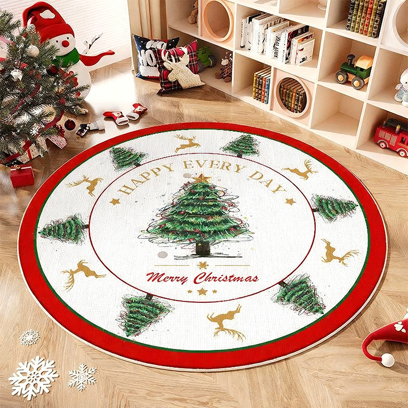 🎄Festive Non-Slip Round Christmas Tree Rug✨