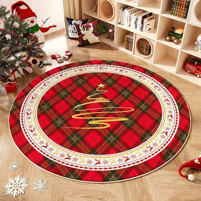 🎄Festive Non-Slip Round Christmas Tree Rug✨