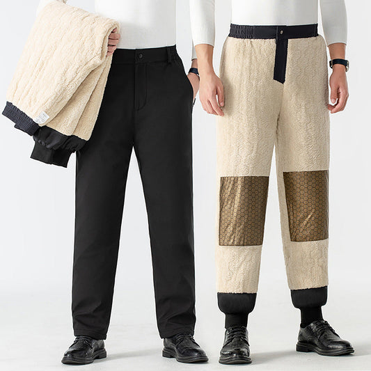 ✨ Men’s Cozy Fleece-Lined Thermal Pants with Graphene Knee Pads — Warm, Lightweight & Weather-Resistant