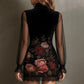 📢55 % OFF !!⏰🌹 Romantic Floral Lace Mesh Sleeve Bodycon Dress