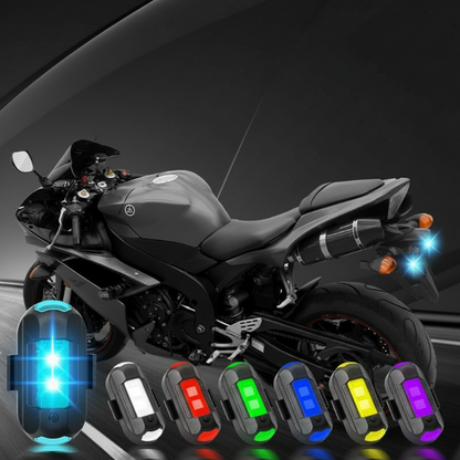 🔦 Wireless Rechargeable Vibration-Sensing Strobe Light — 7-Colour LED Safety Beacon for Cars, Bikes, Motorbikes & Outdoor Use 🚴‍♂️🚗✨