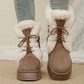 Women's Fax Fur Lace-Up Platform Snow Boots