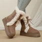 Women's Fax Fur Lace-Up Platform Snow Boots