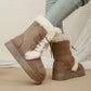 Women's Fax Fur Lace-Up Platform Snow Boots