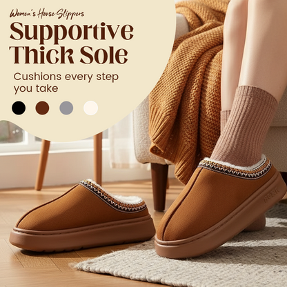 Women’s Plush-Lined Thick Sole House Slippers