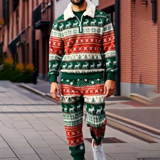 🎅 Men’s Premium Christmas Knit Co-Ord Set – Warm Holiday Sweater & Pants Duo