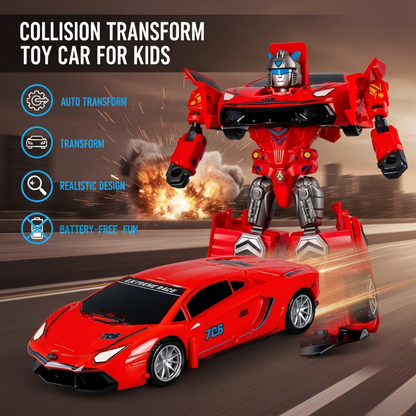 🤖Children's favourite🚗Collision Transform Toy Car for Kids