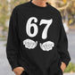 Funny 67 Meme Hand Gesture Sweatshirt💏 Buy Two To Make Matching Couple Outfits