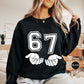 Funny 67 Meme Hand Gesture Sweatshirt💏 Buy Two To Make Matching Couple Outfits