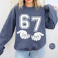 Funny 67 Meme Hand Gesture Sweatshirt💏 Buy Two To Make Matching Couple Outfits