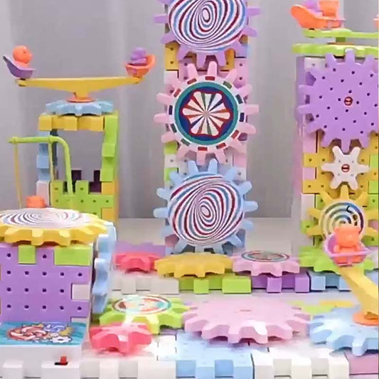 Kids’ DIY Electric Gear Building Block Set