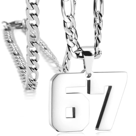 🔥Hot Sale✨ 67 Number Pendant Necklace – Fashion Statement Piece, 925 Sterling Silver & Gift Box 💎🎁