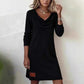 🔥 50% Off! ✨ Women's Knitted Dress With Long Sleeves And A Shawl Collar—Soft And Elegant, The Perfect Choice For Late Summer.
