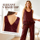 Women's Sleeveless Sequin Top & Pants Set