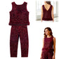 Women's Sleeveless Sequin Top & Pants Set