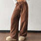 👖✨ 50% OFF! Casual Loose Fit Corduroy Trousers for Women – Wide-Leg, Adjustable Waist & Wrinkle-Resistant Retro Style