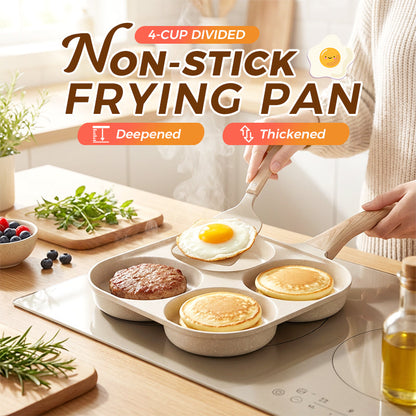 🍳4-Cup Divided Non-Stick Frying Pan ✨Perfect For Quickly Making Delicious And Healthy Breakfasts