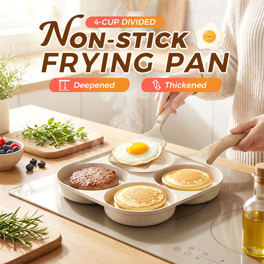 🍳4-Cup Divided Non-Stick Frying Pan ✨Perfect For Quickly Making Delicious And Healthy Breakfasts