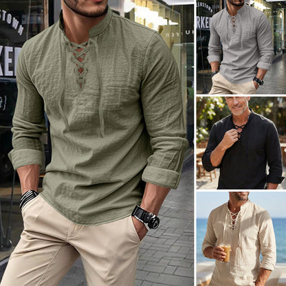2026 Hot Pick 🔥 50% OFF – Men’s Casual Lace-Up Shirt