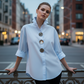 💥50% Off ✨Women's Oversized Button-Down Shirt with Statement Buttons ✨ Show Your Elegance
