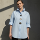 💥50% Off ✨Women's Oversized Button-Down Shirt with Statement Buttons ✨ Show Your Elegance