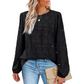 Women's Elegant Crew Neck Hollow-Out Long Sleeve Top🔥✨Exuding Elegance And Charm