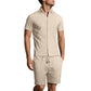 🔥Men's Jacquard Short Sleeve Shirt & Shorts 2-Piece Set ✨ Step Into Summer In Style 🌴