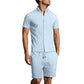 🔥Men's Jacquard Short Sleeve Shirt & Shorts 2-Piece Set ✨ Step Into Summer In Style 🌴