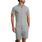 🔥Men's Jacquard Short Sleeve Shirt & Shorts 2-Piece Set ✨ Step Into Summer In Style 🌴